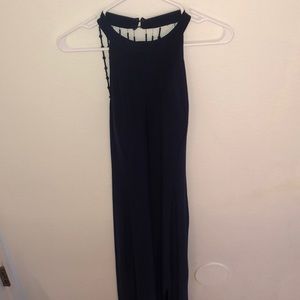 Navy Blue Evening Gown w/ Knee Height Slit